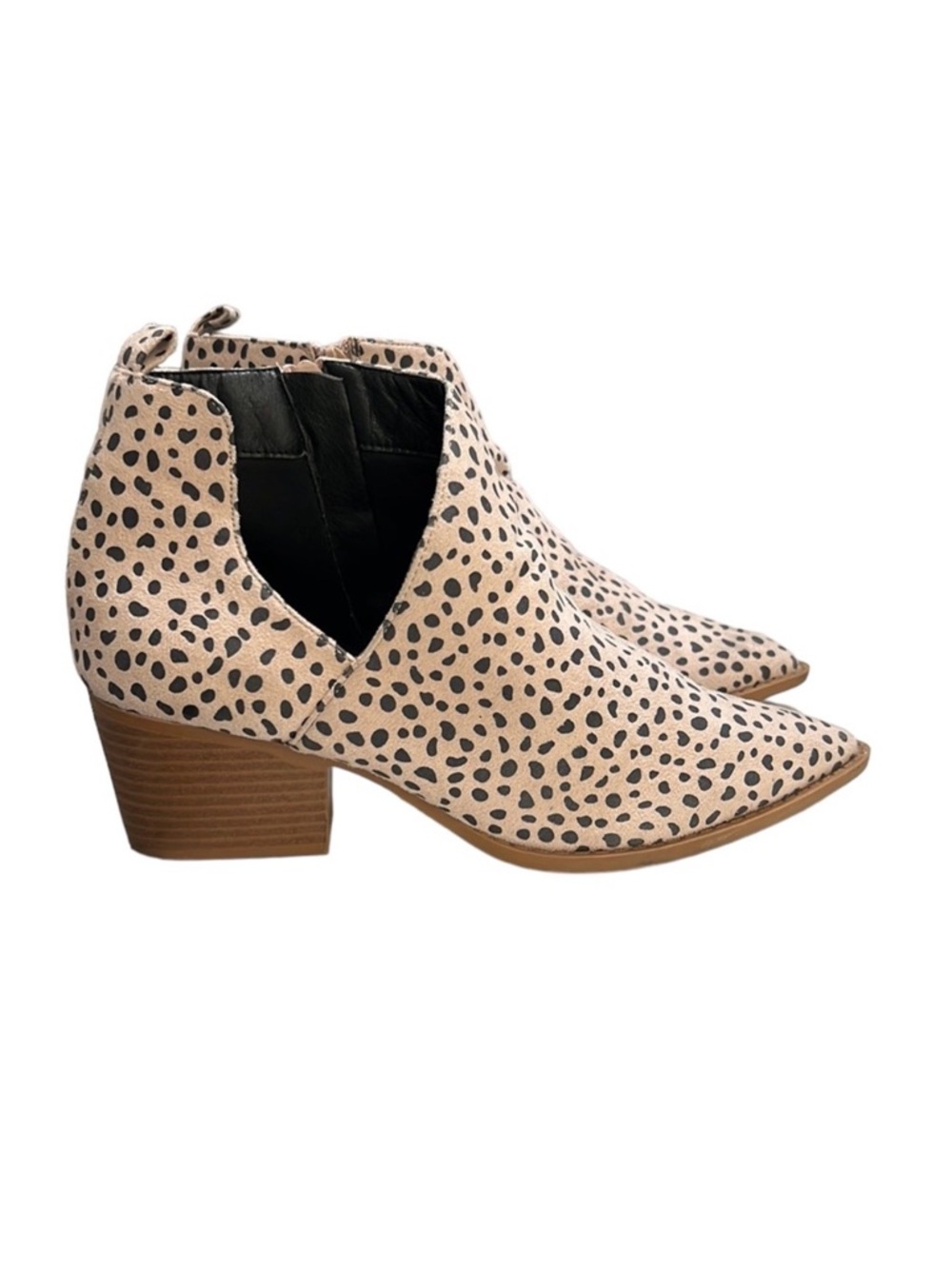 Joli Jolimall Zip Cutout Animal Print Ankle Booties Size 9